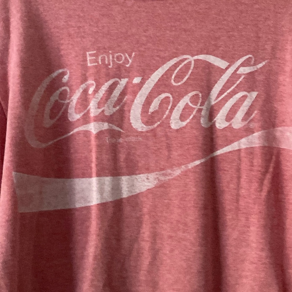 Women’s Coca Cola Longsleeve lightweight sweatshirt Top medium red retro cotton - Picture 2 of 5